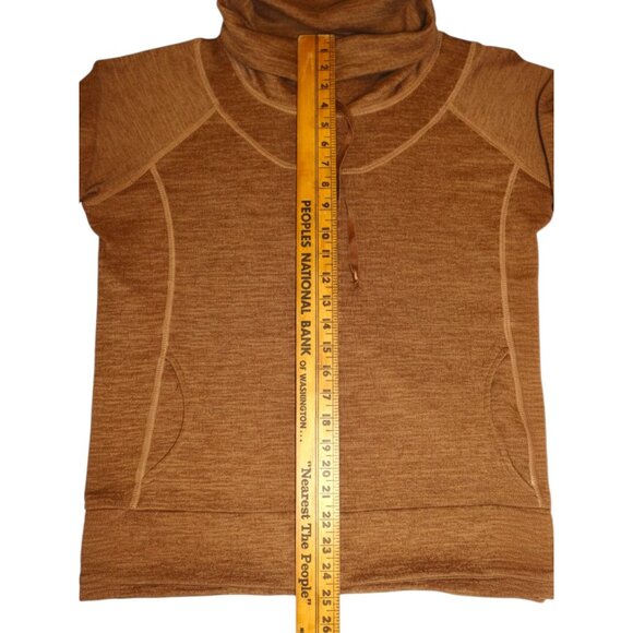 Kuhl Merino Wool Cowl Thumbhole Pullover Hoodie Brown Cottagecore - Picture 8 of 9